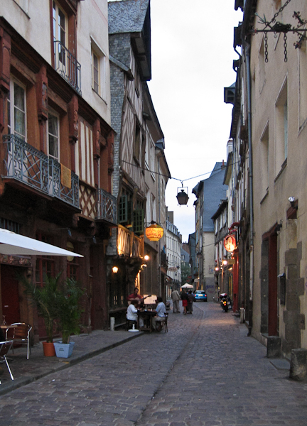 Rennes evening street scene