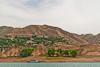 070624-1600 Ferry pulled up along the bank of the Liujiaxia reservoir (Gansu)