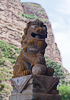070624-1658 Stone lion sculpture at Binglingsi (Yellow River, Gansu)