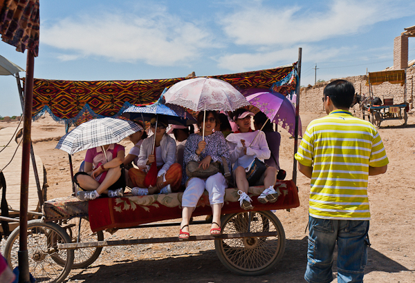 Donkey wagons at Gaochang ancient city (Turfan, Xinjiang)
