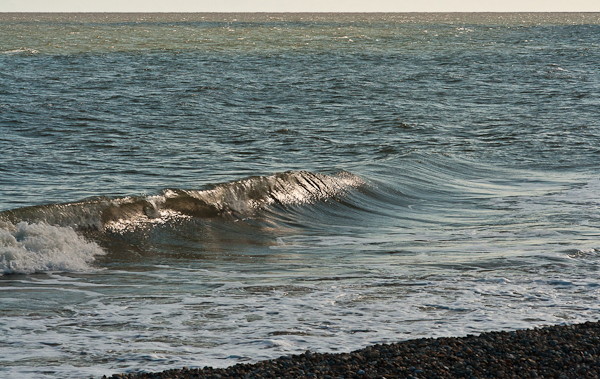 Waves breaking on Walberswick beach (Suffolk)