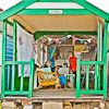 120922-4391 Three beach hut denizens in Southwold (Suffolk)