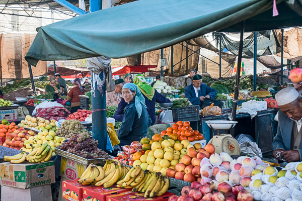 Fruit market in Turfan, Xinjiang
