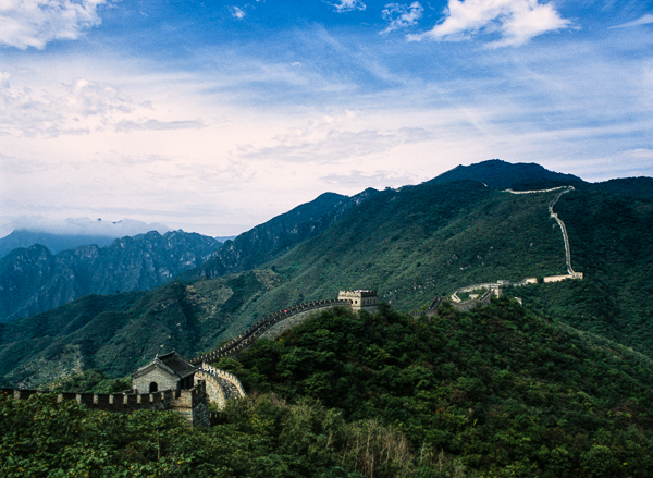 A view of the Mutianyu Great Wall, northern China
