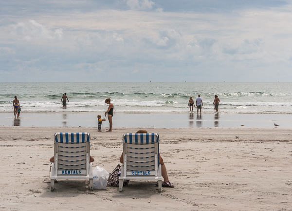 Holiday-makers on the beach, Cape Canaveral