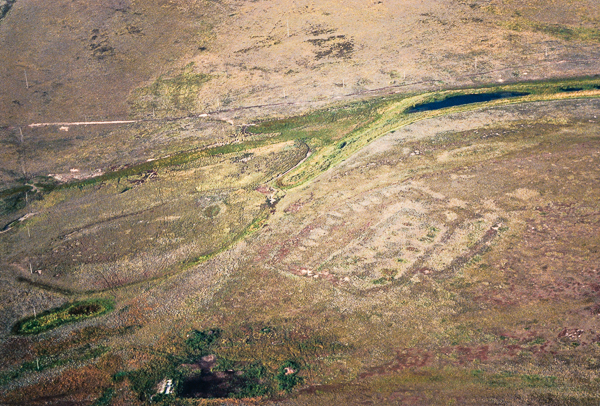 Aerial photograph of Andreevskoe, a Bronze Age site (Russia).