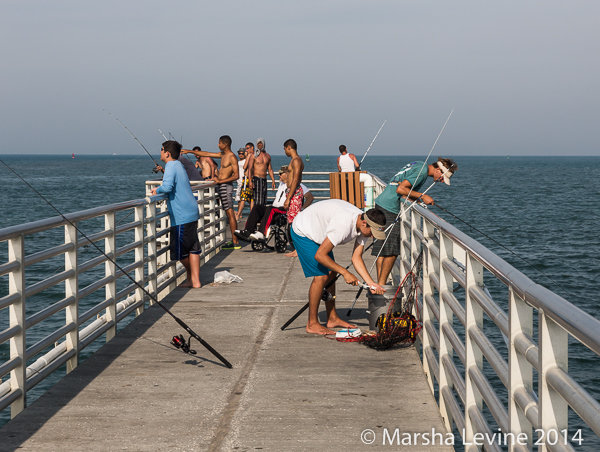 Anglers fishing off the jetty (Jetty Park, Cape Canaveral)