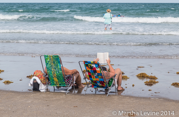 Sunbathers at Jetty Park beach, Cape Canaveral