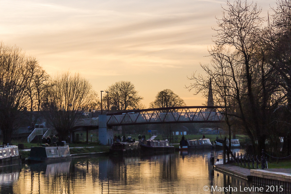 Sunset at Cutter Ferry Bridge, Cambridge